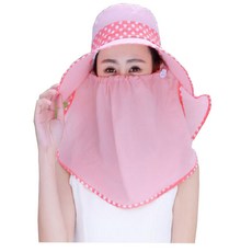 모자 여자 여름 여자 선 캡 여자 차양 모자 베일 에 망토 아웃 도 어 여자 선 캡 핑크 모자 + 싱글 디자인 노 경품