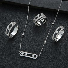 다이아3부목걸이귀걸이셋트