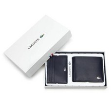 라코스테 [LACOSTE] MEN'S FG LEATHER WALLET AND CARD HOLDER SET NH2505FG Peacoat