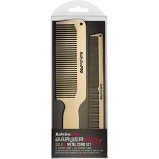 BaBylissPRO BCOMBSET2G 이발소 GoldFX 금속 빗 세트, 단일상품, 단일상품
