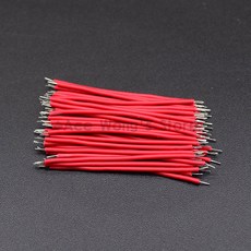 주석 도금 브레드보드 PCB 솔더 케이블 플라이 점퍼 와이어 케이블 주석 도체 와이어 1007-24AWG 커넥터 와이어 5cm 100PCs/로트, 3) Red - 24 AWG, 1개