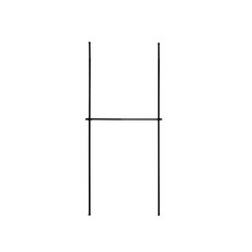 메이저유통 H형 고정식 벽행거, 2단, 블랙