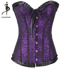 라벤더 오버 버스트 코르셋 슬리밍 바디 셰이퍼 데일리웨어 복장 복장 레이스 업 본드 코르셋 bustier 898 #|뷔스티에 & 코르셋|