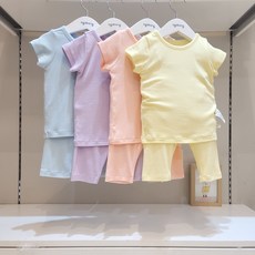 [아가방] 논현점*24신상 /찰랑찰랑 보들보들 매끄러운 반소 실내복/신축성 좋은 슬림 내의/안심 무형광 /아가방 내의