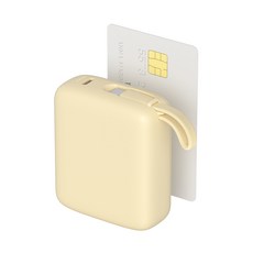 이어맥 PD 22.5W 빌트인 케이블 고속충전 미니 초소형 보조배터리 10000mAh PBP-001, 옐로우