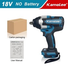 Kamolee1800 NM 하이 토크 90Ah 9000mAh 브러시리스 전기 임팩트 렌치 마끼다 18V 배터리용, 01 No Battery Carton_02 EU, 1개