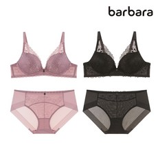 비비안 바바라 프리미엄 레이스 노와이어 브라팬티세트 4종