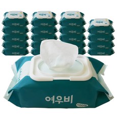 여우비 아쿠아 물티슈 캡형, 20팩, 100매