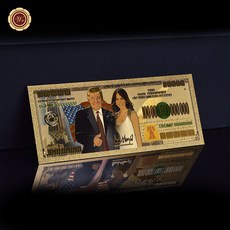 윙윙쇼핑 24K GOLD 골드 기념 금 GP GF 프레이 황금 지폐 선물 영국 미국 파운드 화폐 돈 취미 여행 수입 투자 인기 수집 수장 해외 행운 귀중품, 트럼프