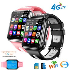 새로운 어린이 스마트 워치 4G Volte SmartWatch 방수 안드로이드 지원 비디오 통화 Whatapp APP 다운로드 아기 학생을위한 GPS 시계|스마트 시계|, 1개, CHINA, pink and white