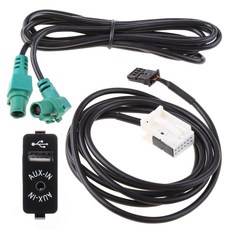 A0NE BMW 호환 E60 E87 F25 자동차 케이블 AUX-in USB 소켓 스위치 하네스 와이어, 1개