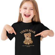 아동 반팔티 [블랙] 남자 여자 곰돌이 기능성 티셔츠
