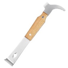 양봉 꿀벌 하이브 도구 J 유형 나무 손잡이 컷 칼 제품 장비용 스크레이퍼, [1] 라이트 그레이, 1개