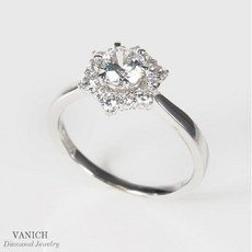 [바니찌] 하나 핸드메이드 화이트 웨딩반지(14K18K) V2020150R