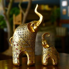 모나코올리브 재물운 부르는 황금 코끼리 조각상, 혼합색상