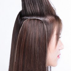 부분가발 여자정수리가발 측면 내부 머리 여성 헤어볼륨 피스, 1개, [브라운 블랙] -25cm