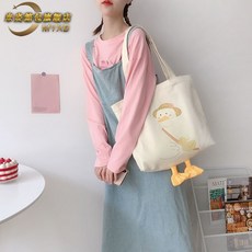 others 여 가방 귀엽다 카툰 캔버스 백 숄 더 2020 몬 트 오리 일 계 핸드백 에코 밀짚모자 쌀