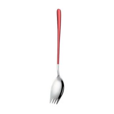골드 스푼 숟가락 스포크 포카락 스텐 홈 카페 금수저, 1개, 레드 실버