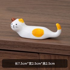세라믹 언더글레이즈 젓가락 스타일 식기 브래킷 귀여운 베개 받침대 고양이 거치대 스푼, K, 1개