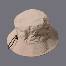 치키티타 남녀공용 방수 턱끈 스트랩 탈부착 버킷햇 등산 모자 캠핑 낚시 아웃도어 코튼 벙거지, 베이지