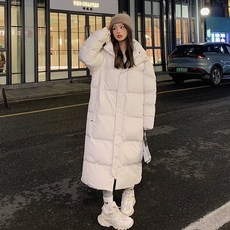 블랙 패딩 겨울 2025년 패딩 트렌치 오버 롱 무릎팍 패딩 점퍼