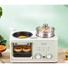 올인원멀티쿠커 전기 오븐 그릴 조식 냄비 3IN1, 4-in-1 조식 기계 사쿠라 찜기 포함