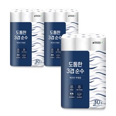 잘풀리는집 도톰한3겹 순수 27m 30롤 3개