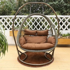 감성 인테리어 행잉 체어 라탄그네의자 1인용 2인용, 뱀부 그린 그레이 스윙 링크 더블