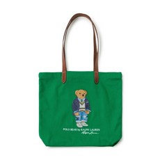 폴로 랄프로렌 POLO RALPH LAUREN 볼캡 바우처 캔버스 쇼퍼 토트 - 그린 BEAR TOTE-TOTE-LARGE CANVAS/LEATHER