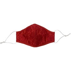 Pink Princess Breathable Washable Face Mask - 100% Cotton Face Cover - Made in USA (Adult Red Lace)
