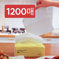 럭스리브 뽑아쓰는 키친타올 먼지없는 3겹 무표백 100매x12팩, 1박스, 1200매