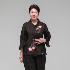 하랑한복 엄마옷 신상인견자켓 애정드리 브라운