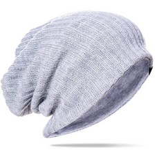 SHADIAO Mens Slouchy Beanie Hat Oversized Knit Cap Winter Summer Cap B309 Light