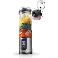 닌자 BC151NV 블라스트 포터블 블렌더 코드리스 18oz. 용기 개인용 쉐이크 스무디용 BPA 프리 누수 방지 뚜껑 사이프 스파우트 USBC 충전식 식기세척기 안전 부품 데님, Black