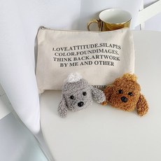 귀여운 방울 푸들 에어팟 1세대 2세대 케이스, 그레이