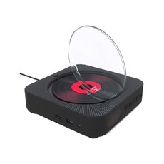 듀얼 스피커 내장 디스크 플레이어 블루투스 연결 시스템 스피커 포함 DVD 플레이어, black