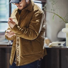 남자 자켓 아메리칸 빈티지 코듀로이 패딩 칼라 도톰 보온 코트 Jacket TS2307205 상품 이미지