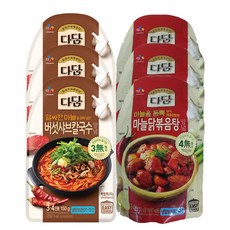 (냉장)다담 매운버섯샤브칼국수양념150gx3개+마늘닭볶음탕양념230gx3개, 1세트