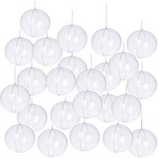 Yeelan Clear Plastic Acrylic Fillable Ball Ornament Set (60mm 24pcs), One Color_60mm 24pcs, One Color