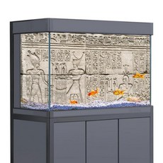 어항 배경 스티커 고대 이집트 동상 HD 인쇄 벽지 수족관 배경 장식 PVC, 2. 30x60cm 12x24in, 1개