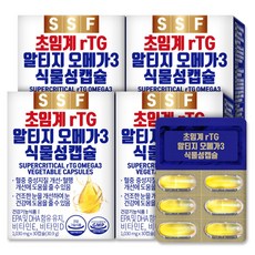 순수식품 저온 초임계 rtg 알티지 오메가3 식물성 캡슐 4박스(120캡슐), 120캡슐, 1030mg