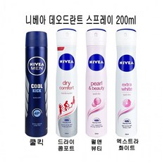 니베아 데오드란트 스프레이형 200ml(쿨킥 펄앤뷰티 드라이콤포트 ) - D, 1개, 200ml