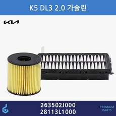 기아 K5 DL3 2.0 가솔린 오일필터 에어필터 세트 ODM제품 26350-2J000 28113-L1000 263502J000 28113L1000, 1개