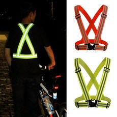 반사 안전 조끼 야간 형광 자전거 교통, 한줄-옐로우, 1개