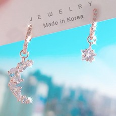 코코날다 925 은침귀걸이 초승달 아이유귀걸이 드롭 롱귀걸이 아이돌 연예인스타일 귀걸이