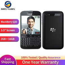 잠금 해제 블랙베리 클래식 Q20 스마트폰 오리지널 4G 휴대폰 8MP 와이파이 3.5 인치 16G ROM, 없음, 2.SQC 100-1 Simple Set - Blue