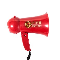 휴대용 어린이 메가폰 스피커 척 플레이 어린이 소방관 메가폰 사이렌 소리와 미니 Bullhorn 핸드 헬드 마이크 장난감|기타 장난감|, 1개, Red, 단일