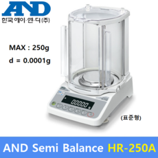 AND 정밀 Semi-Balance 전자저울 HR-250A (252g/0.1mg) : 실험실 / 연구실 / 제약사 / 화장품 / 케미칼등, 1개