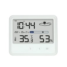 실내 hygrometer 온도계 디지털 알람 시계 기상 관상 스테이션 무선 센서 시계 LCD 시간 데스크탑 테이블 시계, 뒷등