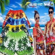 TAOBAO 해남 도복 삼아관광 남자 비치 반바지 하와이 속건 와이드 해변 바캉스 커플 5부 바지